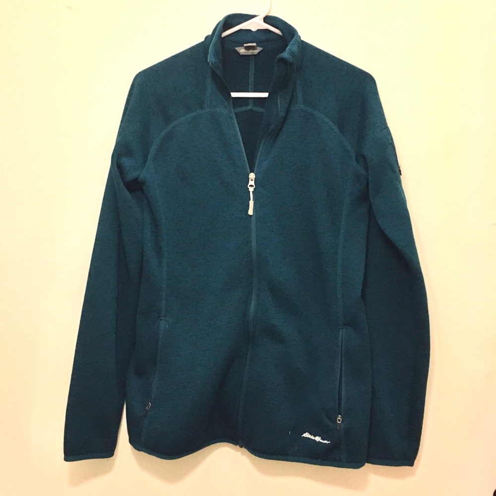 Women’s Eddie Bauer Turquoise Zip-up- Medium TALL